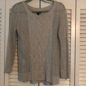 Apt. 9 Gray Lace Sweater